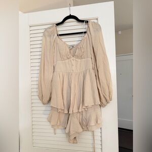 Fashion Nova Beige Romper
